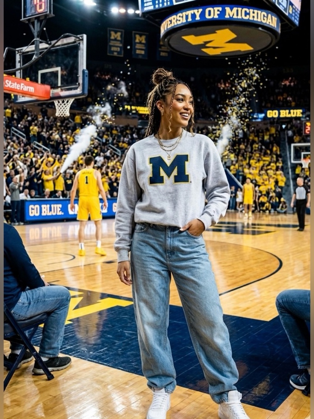Michigan Wolverines "M" Crewneck - Blue 84 Large